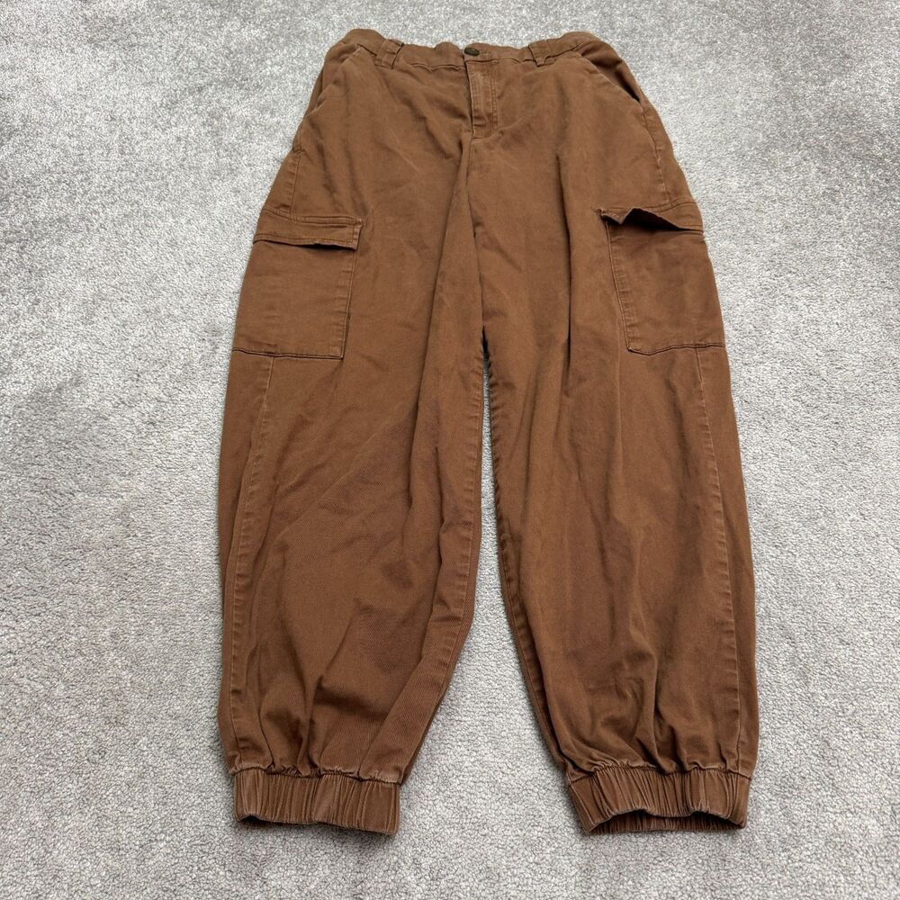 BDG Urban Outfitters Cargo Jogger Pants Womens L Brown High Rise Utility Stretch